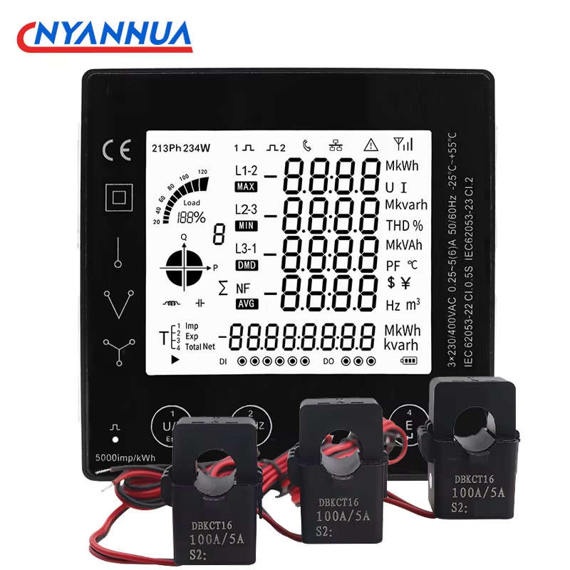 Diy Electronics Store - Трехфазный счетчик энергопотребления Smart KWh, электрический