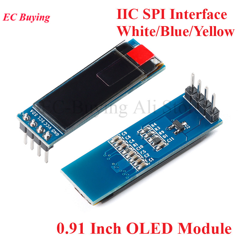 I2C Lcd Display - 0,91-дюймовый OLED-модуль 0,91-дюймовый экран, белый/синий/желтый, 128X32