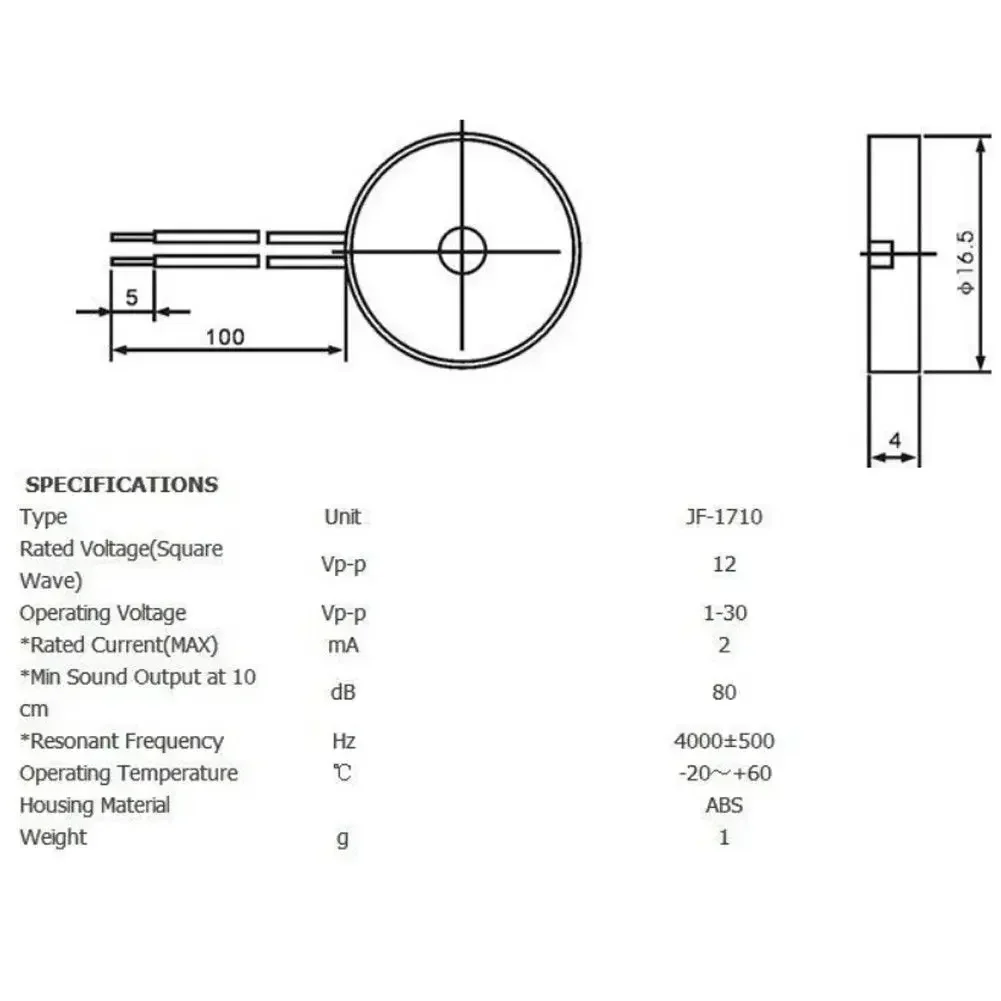 1710 пассивный пьезозуммер, эл – обзор и цена Diy Electronics Wire
