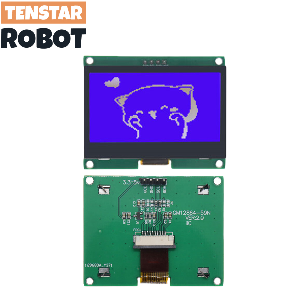 TENSTAR 12864-59N IIC 4P ЖК-мо – обзор и цена I2C Lcd Display
