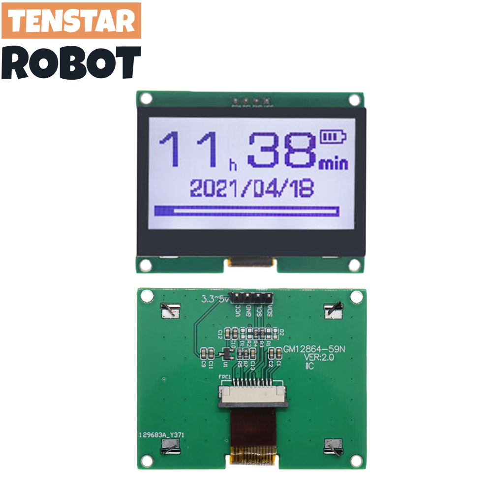 TENSTAR 12864-59N IIC 4P ЖК-мо – обзор и цена I2C Lcd Display